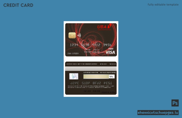 Burkina Faso United Bank Africa Visa-Karte – Beispielvorschau
